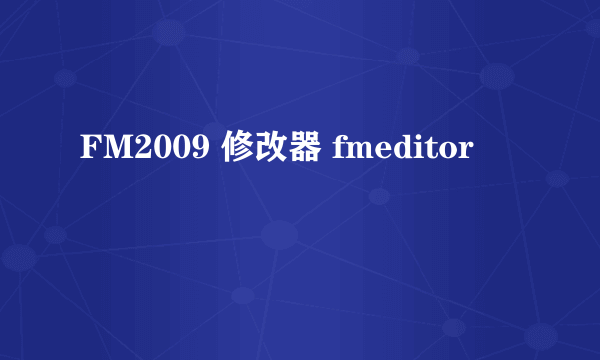 FM2009 修改器 fmeditor