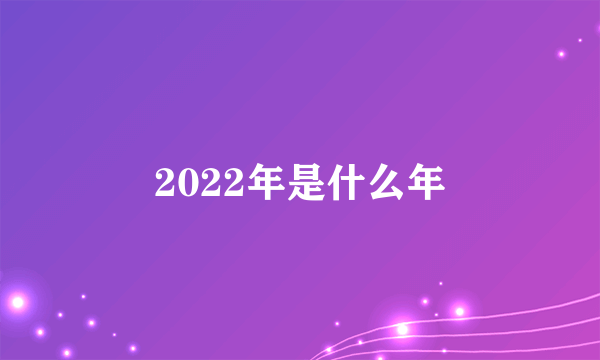 2022年是什么年