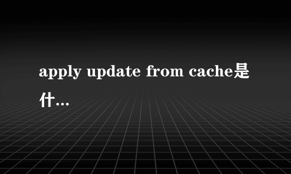 apply update from cache是什么是否和apply update from sdcard一个意思啊求高手本人小白