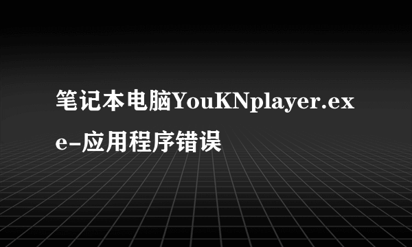笔记本电脑YouKNplayer.exe-应用程序错误
