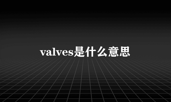 valves是什么意思
