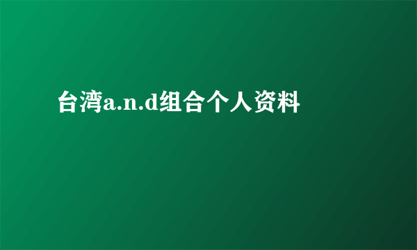 台湾a.n.d组合个人资料